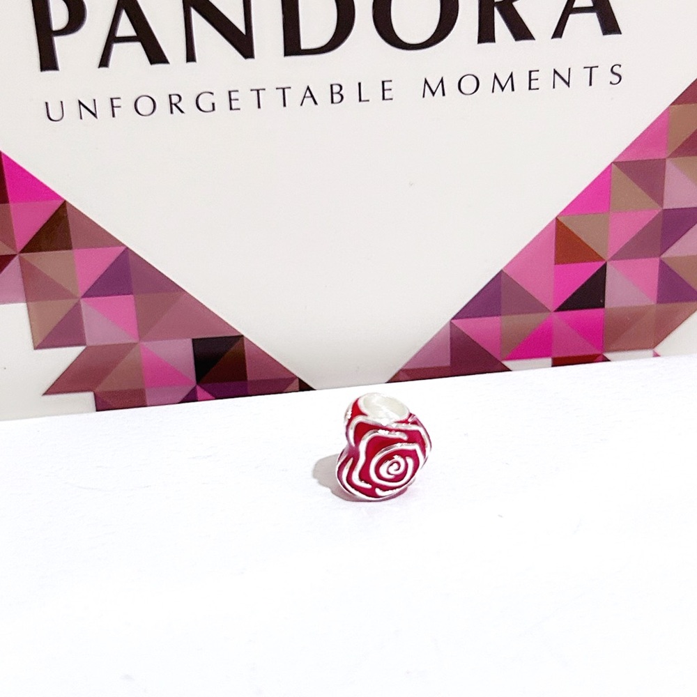 Pandora Red Rose Heart Charm w/box - Picture 4 of 11